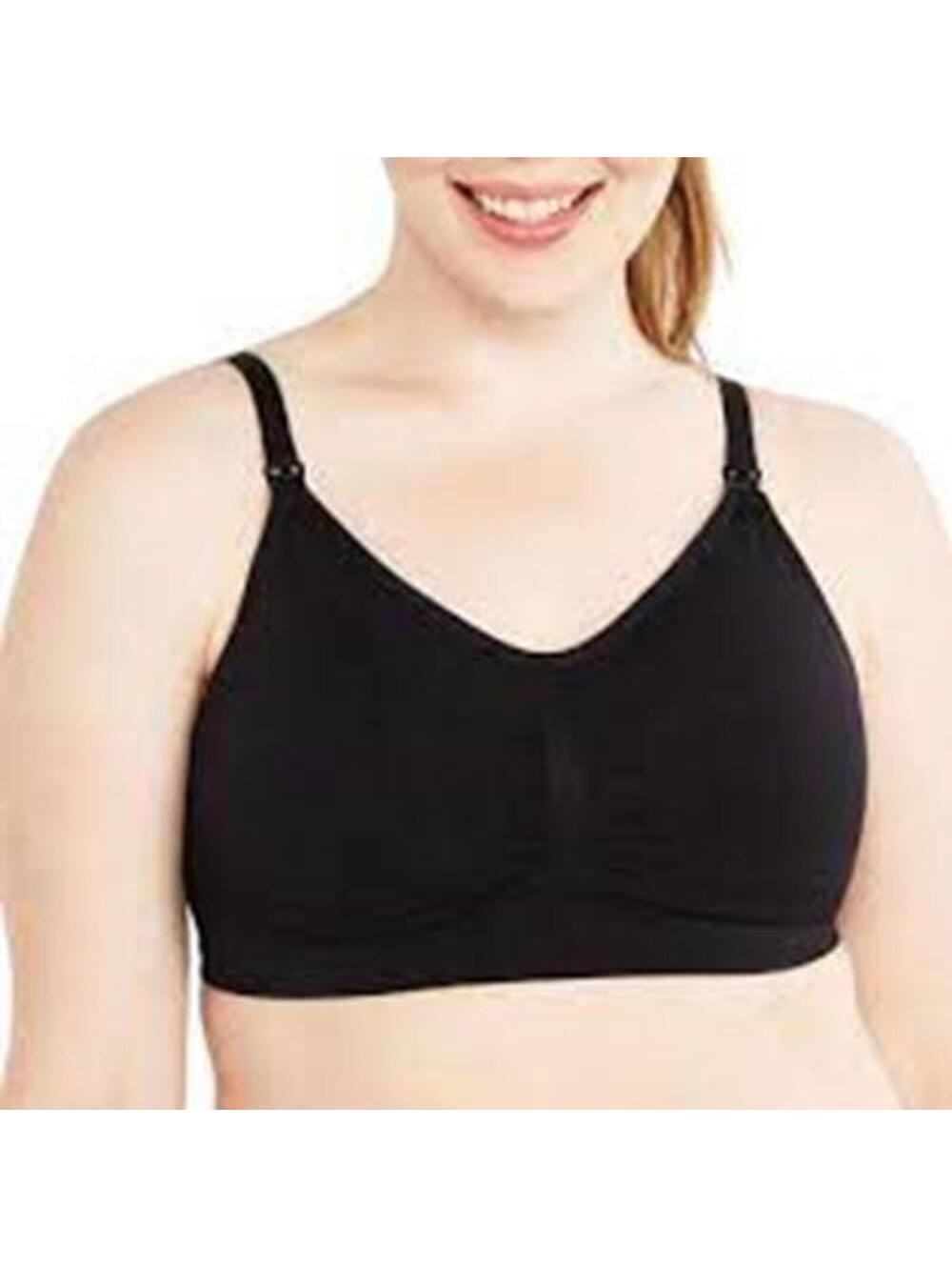 702 Motherhood Maternity Seamless Nursing Bra BLACK sz L new
